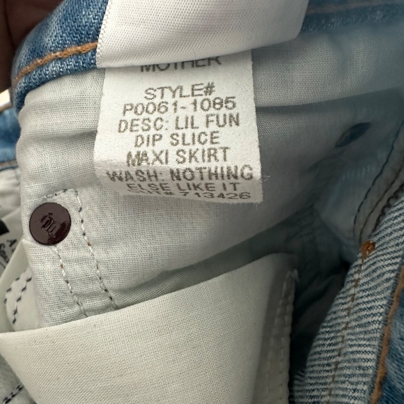 Mother Snacks Lil Fun Dip Slice Denim Maxi Skirt Nothing Else Like It Size 25 - Picture 9 of 14